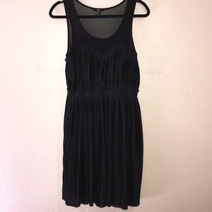 H&M black Mesh Top Pleated Dress Size Medium